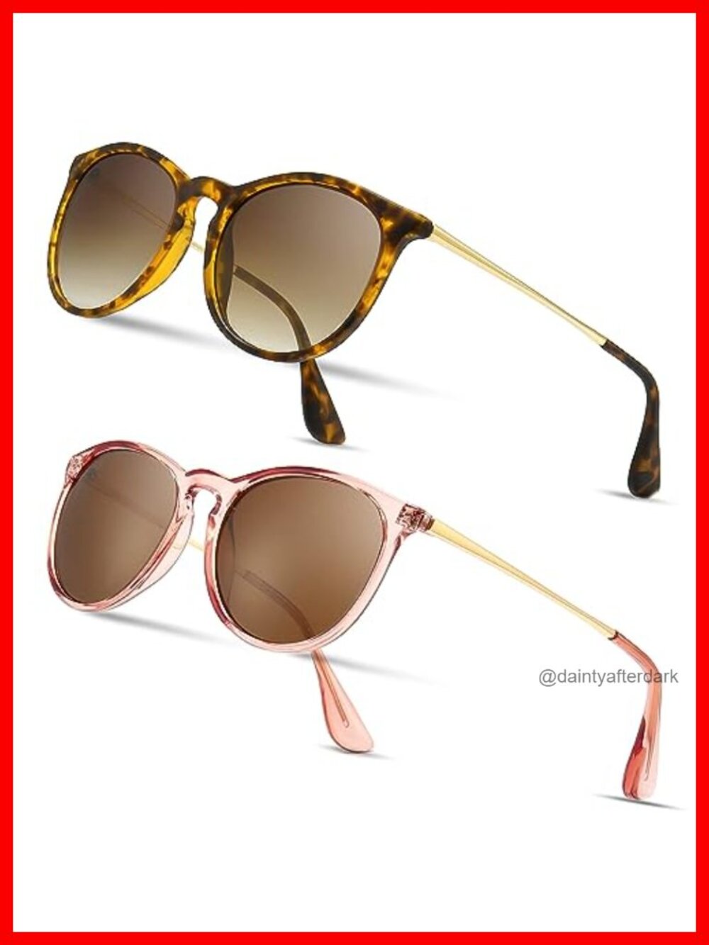 Round Polarized Sunglasses Vintage Retro Keyhole Nose Bridge UV400